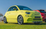 Abarth 500e front three quarter lead